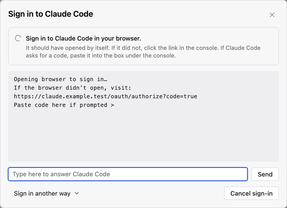 The sign-in sheet showing Claude Code's prompt